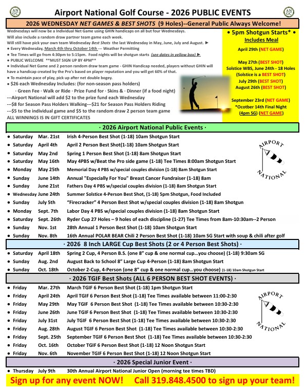 2026 Airport National Special Public Events